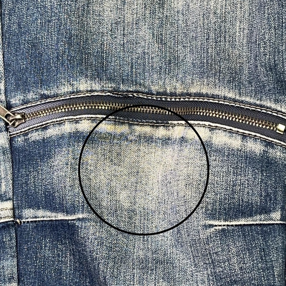 Victorious Moto Zip Panel Jeans‎ Men's 34 Blue Stretch Denim - Picture 4 of 13